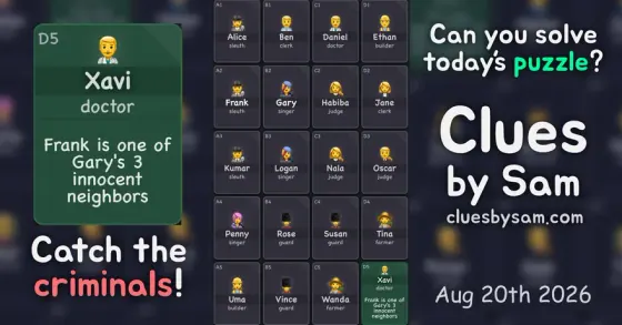 Jouer à Clues by Sam - Jeu du Jour Gratuit