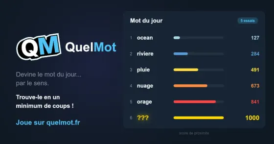Jouer à QuelMot - Jeu du Jour Gratuit