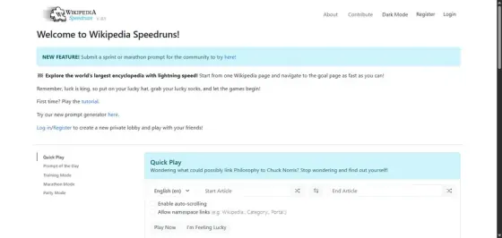 Wikipedia Speedrun